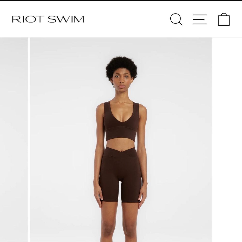 RIOT SWIM - BUTTER FLEX CROP TANK - MOCHA